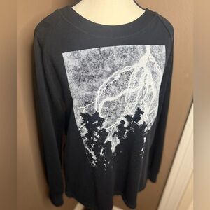 Supermaggie Mystery BiBi Black Long sleeve lightning, graphic Sweatshirt size M